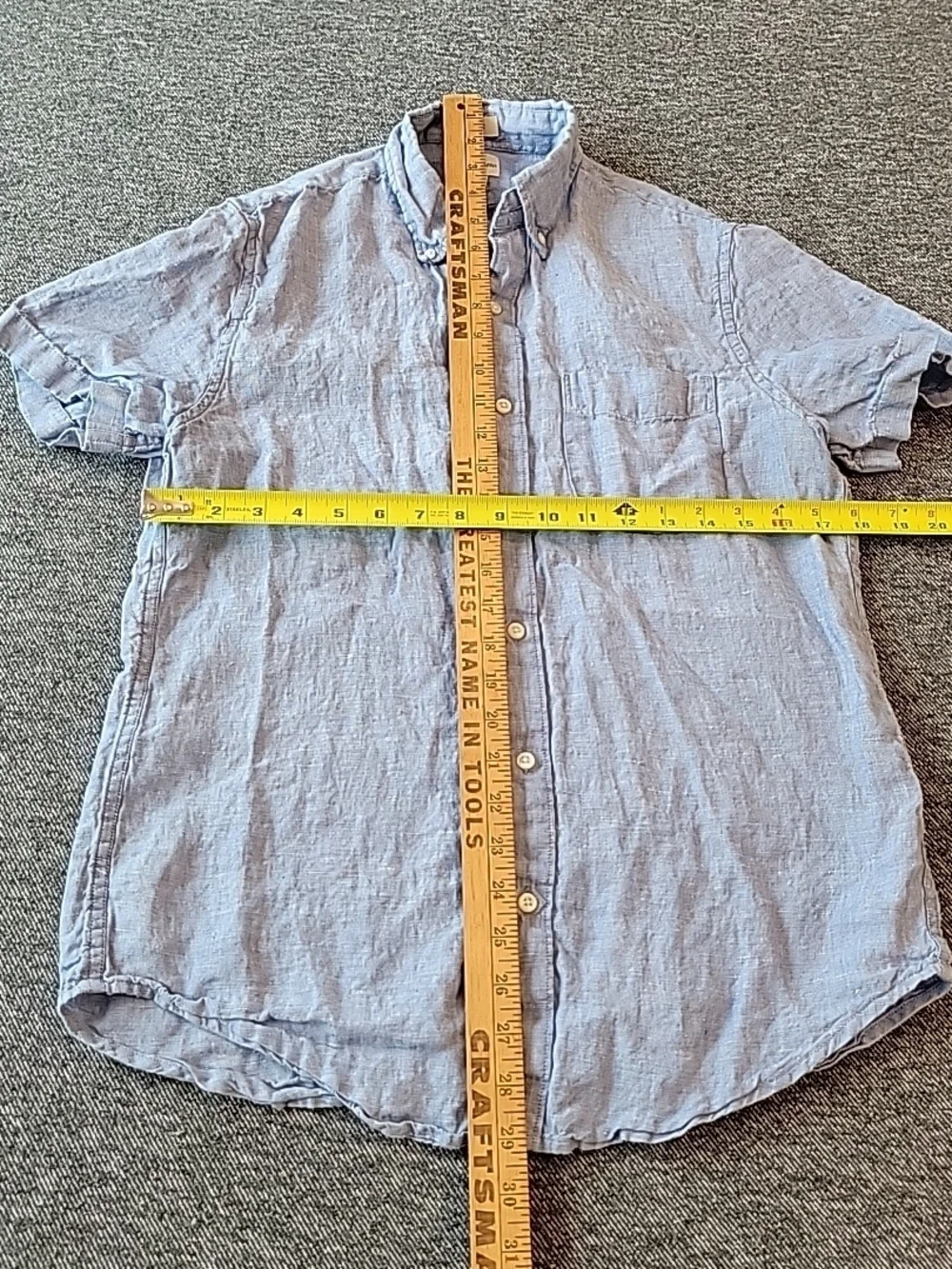 J Crew Shirt Men's Small Blue Baird‎ McNutt Irish Linen Button Down Short Sleeve